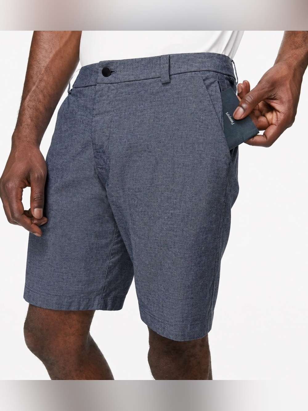Lululemon Commission Short Qwick Oxford Blue Gray Waist 30